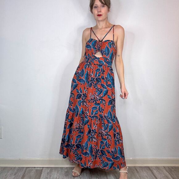 JASON WU Tropical Linen Leaf Dress cutout multi-straps 3161 - Picture 8 of 8